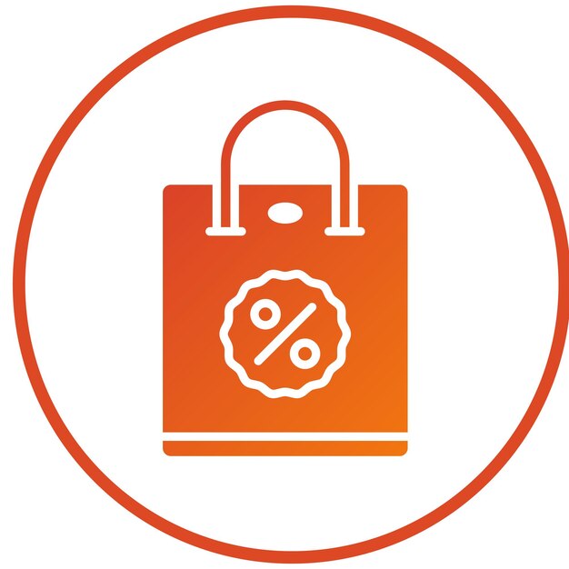 Diseño vectorial Estilo del icono de la bolsa de compras