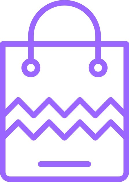 Diseño vectorial Estilo del icono de la bolsa de compras