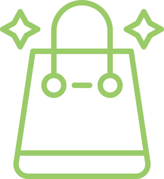Diseño vectorial Estilo del icono de la bolsa de compras