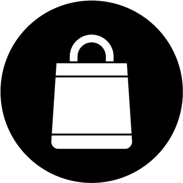 Diseño vectorial Estilo del icono de la bolsa de compras