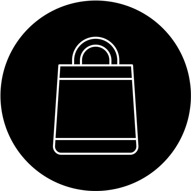Diseño vectorial Estilo del icono de la bolsa de compras