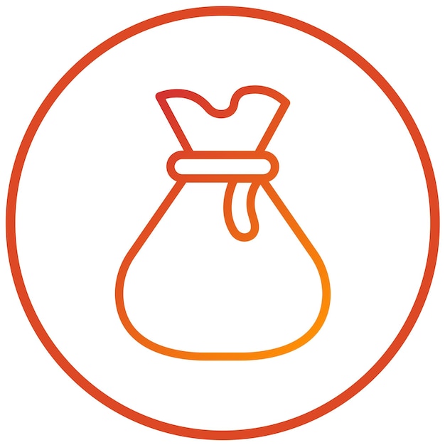Diseño vectorial del estilo del icono de la bolsa de dinero