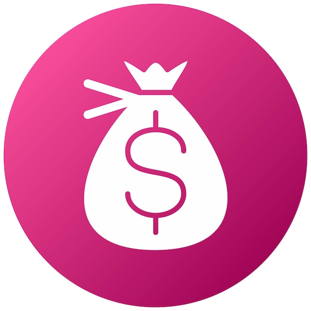 Diseño vectorial del estilo del icono de la bolsa de dinero