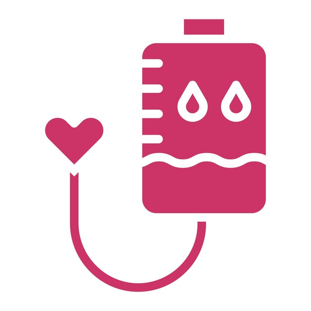 Diseño vectorial del estilo del icono de la bolsa de donación de sangre