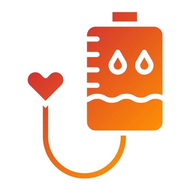 Diseño vectorial del estilo del icono de la bolsa de donación de sangre
