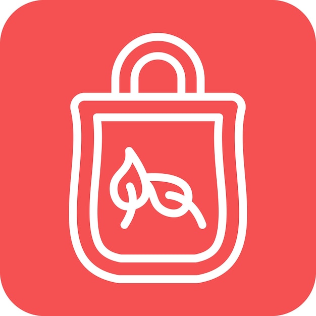 Diseño vectorial Estilo del icono de la bolsa ecológica