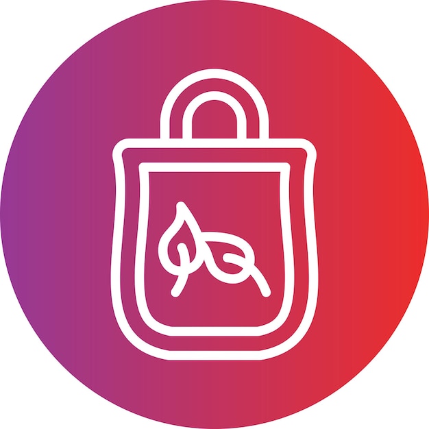 Diseño vectorial Estilo del icono de la bolsa ecológica