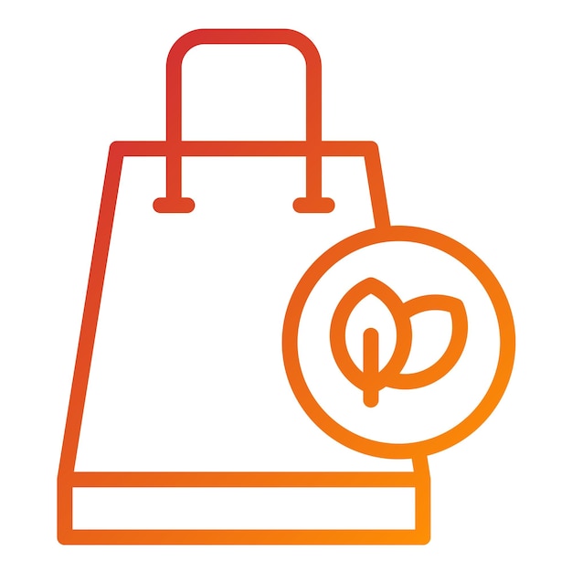 Diseño vectorial Estilo del icono de la bolsa ecológica