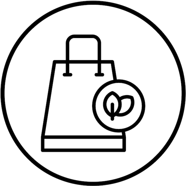 Diseño vectorial Estilo del icono de la bolsa ecológica