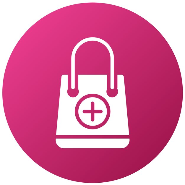 Diseño vectorial Estilo del icono de la bolsa de la farmacia