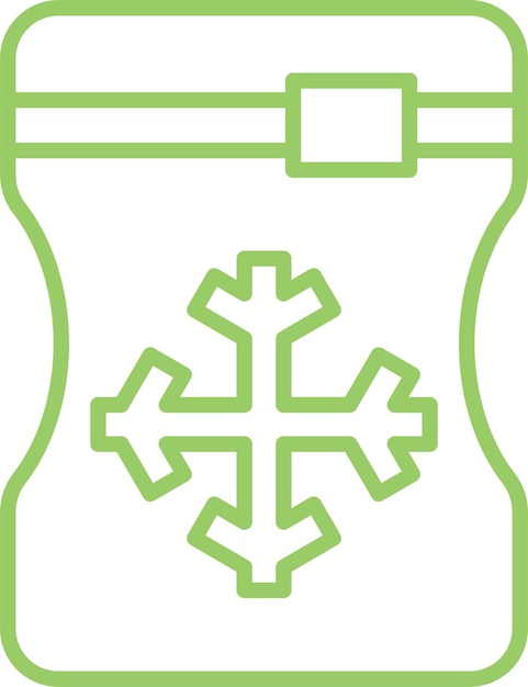 Diseño vectorial del estilo del icono de la bolsa de hielo