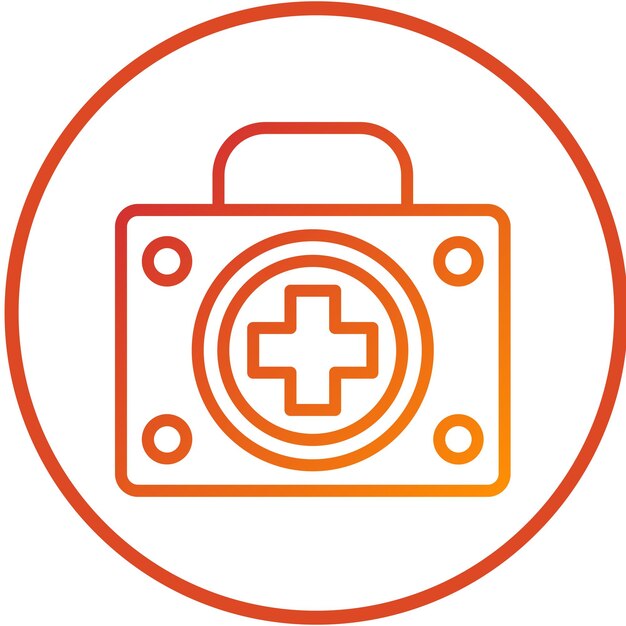 Diseño vectorial Estilo del icono de la bolsa del kit de emergencia