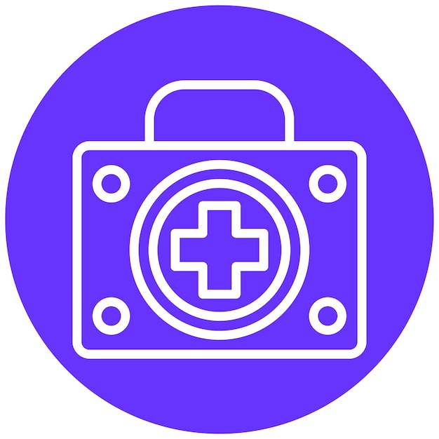 Diseño vectorial Estilo del icono de la bolsa del kit de emergencia