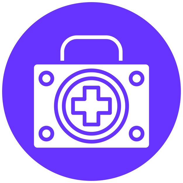 Diseño vectorial Estilo del icono de la bolsa del kit de emergencia