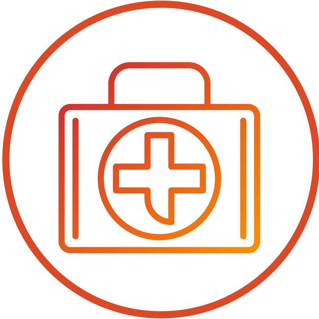 Diseño vectorial Estilo del icono de la bolsa de los médicos