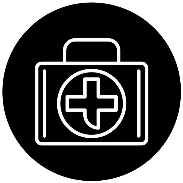 Diseño vectorial Estilo del icono de la bolsa de los médicos