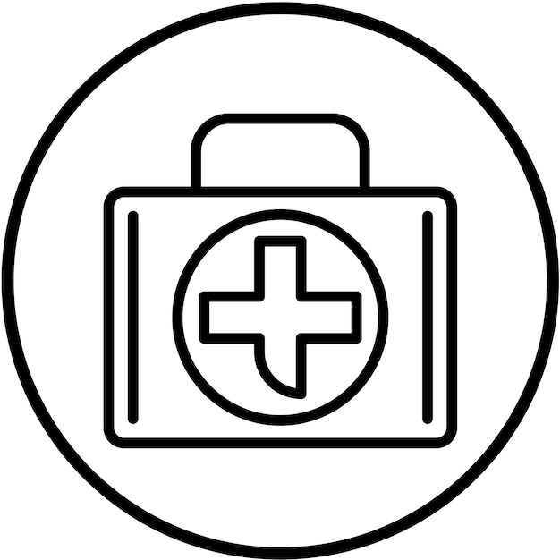 Diseño vectorial Estilo del icono de la bolsa de los médicos