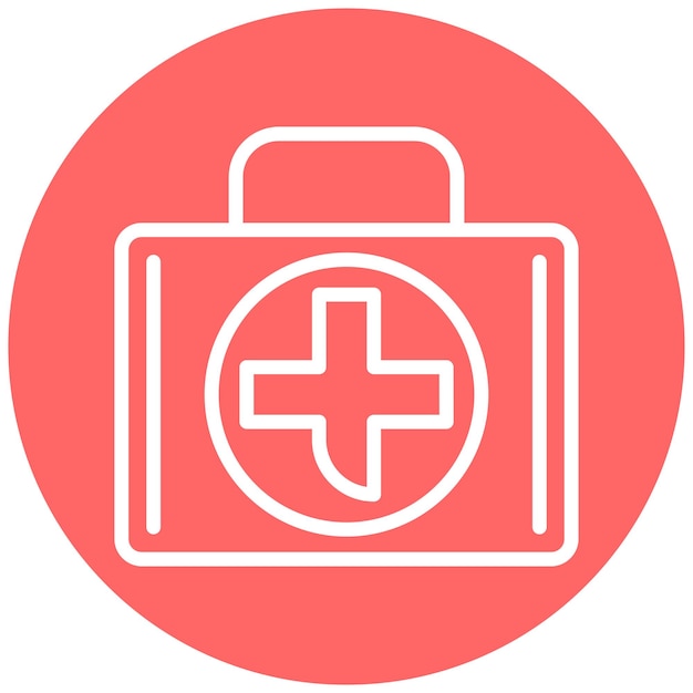 Diseño vectorial Estilo del icono de la bolsa de los médicos