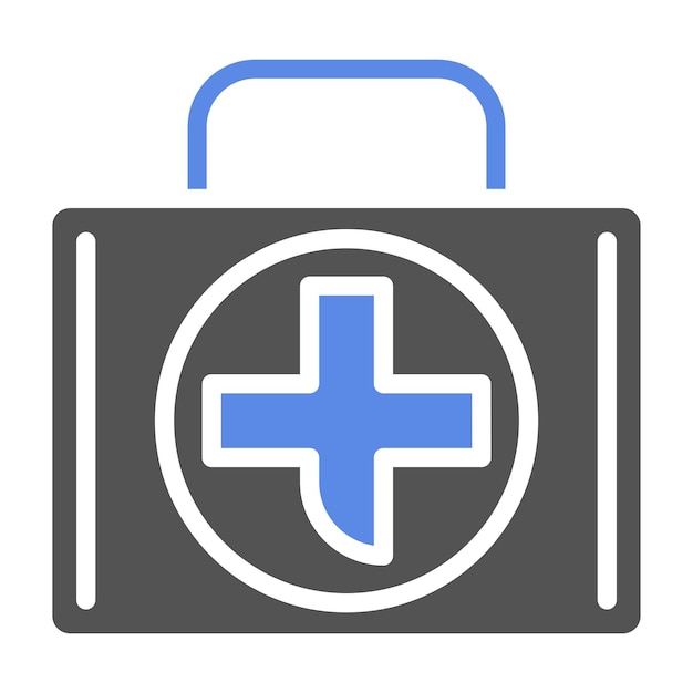 Diseño vectorial Estilo del icono de la bolsa de los médicos