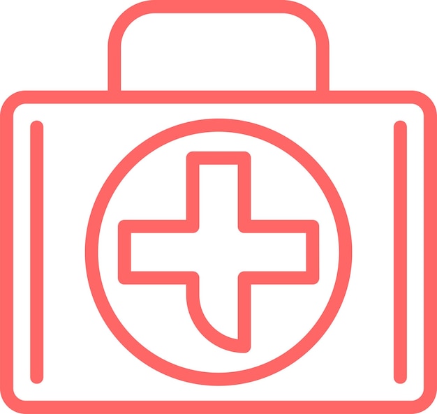 Diseño vectorial Estilo del icono de la bolsa de los médicos