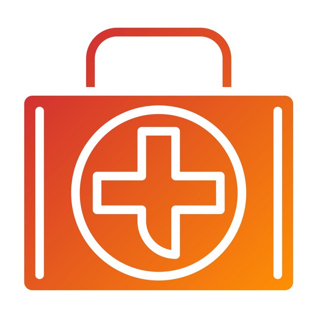 Diseño vectorial Estilo del icono de la bolsa de los médicos