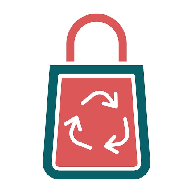 Diseño vectorial Estilo del icono de la bolsa de reciclaje