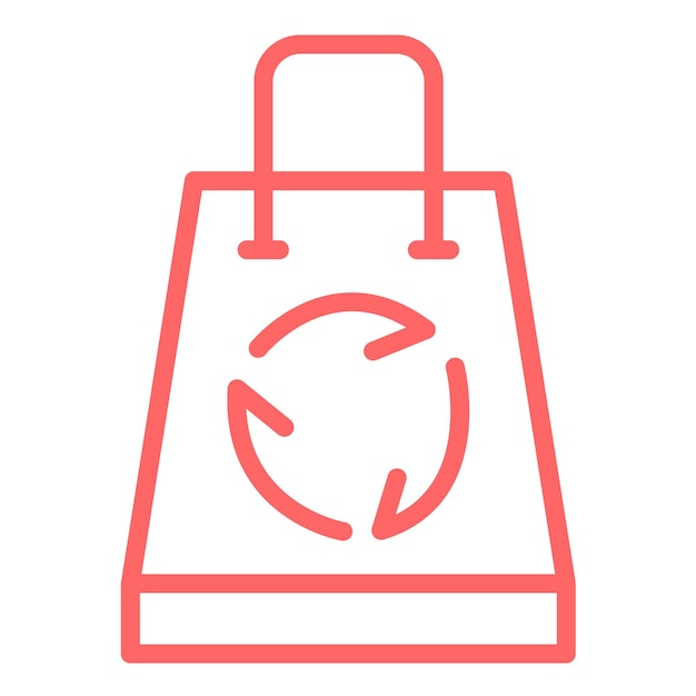 Diseño vectorial Estilo del icono de la bolsa de reciclaje
