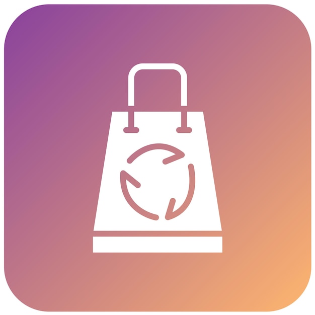 Diseño vectorial Estilo del icono de la bolsa de reciclaje