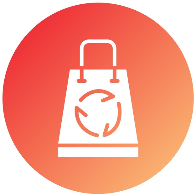 Diseño vectorial Estilo del icono de la bolsa de reciclaje