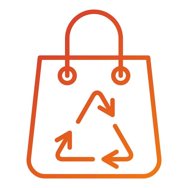 Diseño vectorial Estilo del icono de la bolsa de reciclaje