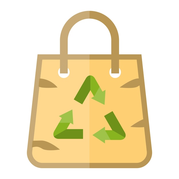 Diseño vectorial Estilo del icono de la bolsa de reciclaje