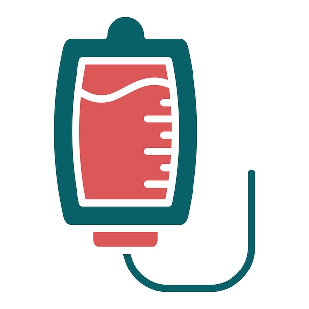 Diseño vectorial Estilo del icono de la bolsa de sangre