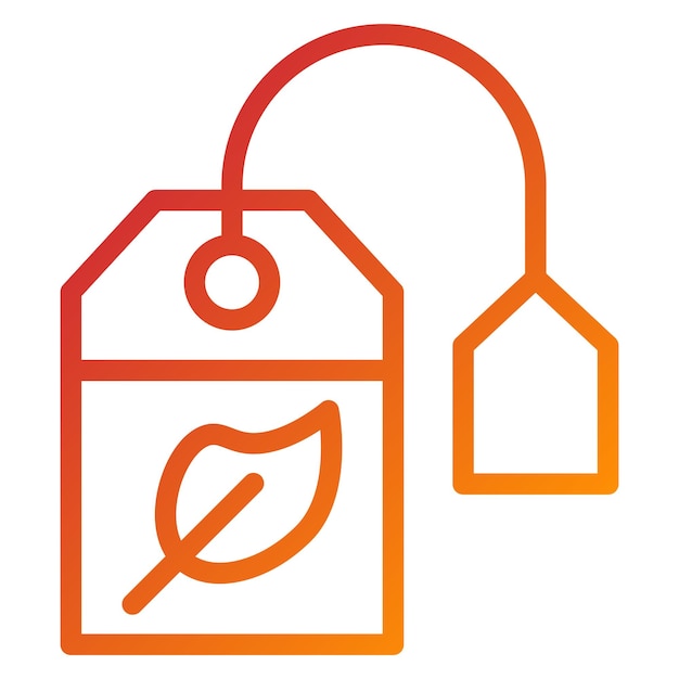Diseño vectorial del estilo del icono de la bolsa de té