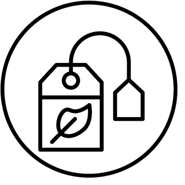 Diseño vectorial del estilo del icono de la bolsa de té