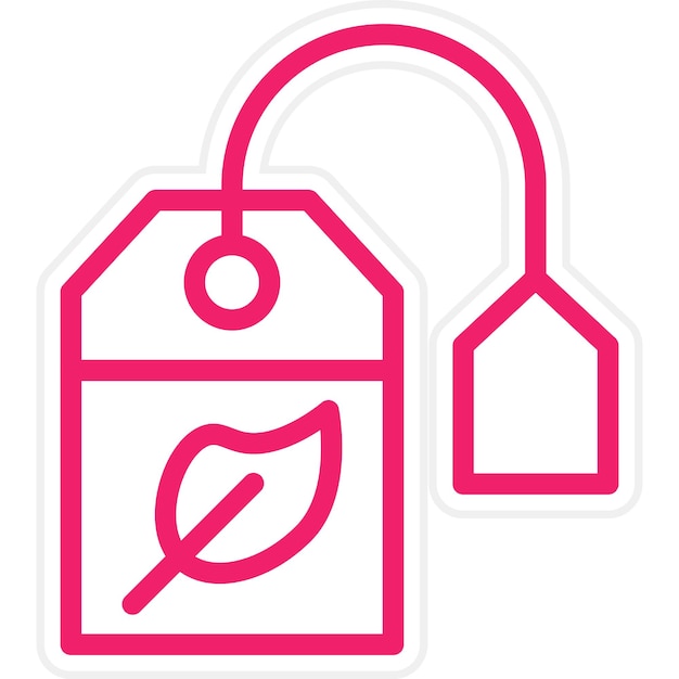 Diseño vectorial del estilo del icono de la bolsa de té