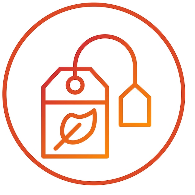 Diseño vectorial del estilo del icono de la bolsa de té