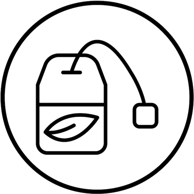 Diseño vectorial del estilo del icono de la bolsa de té