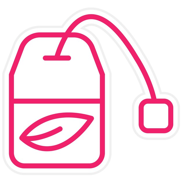 Diseño vectorial del estilo del icono de la bolsa de té