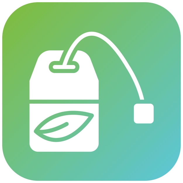 Diseño vectorial del estilo del icono de la bolsa de té