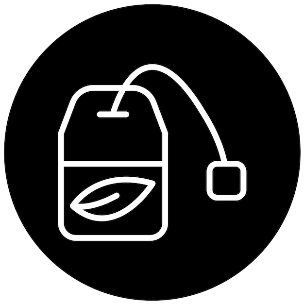 Diseño vectorial del estilo del icono de la bolsa de té
