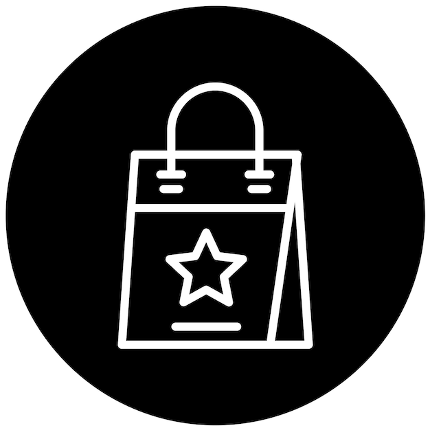 Diseño vectorial Estilo del icono de la bolsa de la tienda