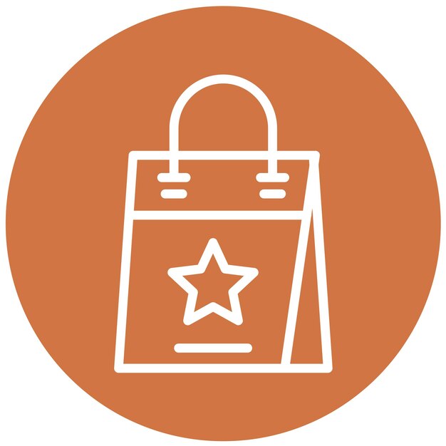 Diseño vectorial Estilo del icono de la bolsa de la tienda