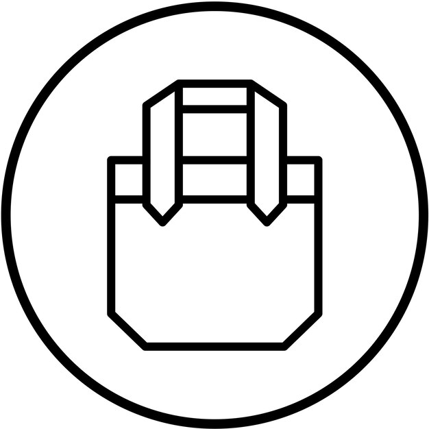 Diseño vectorial del estilo del icono de la bolsa Tote