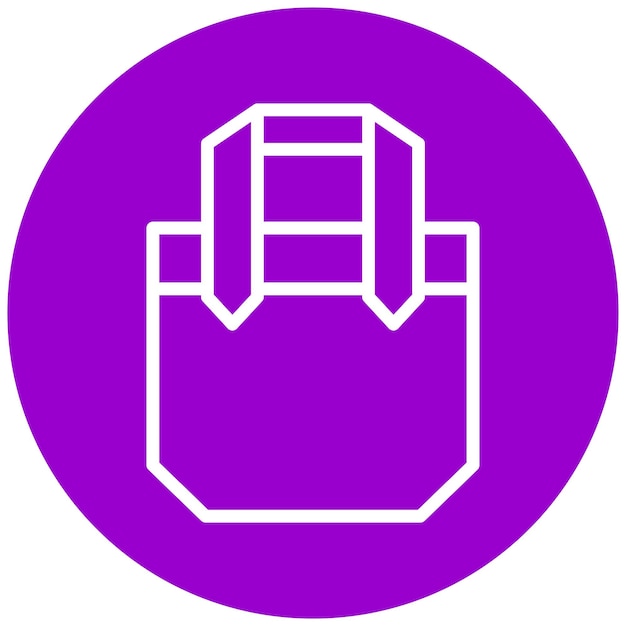 Diseño vectorial del estilo del icono de la bolsa Tote
