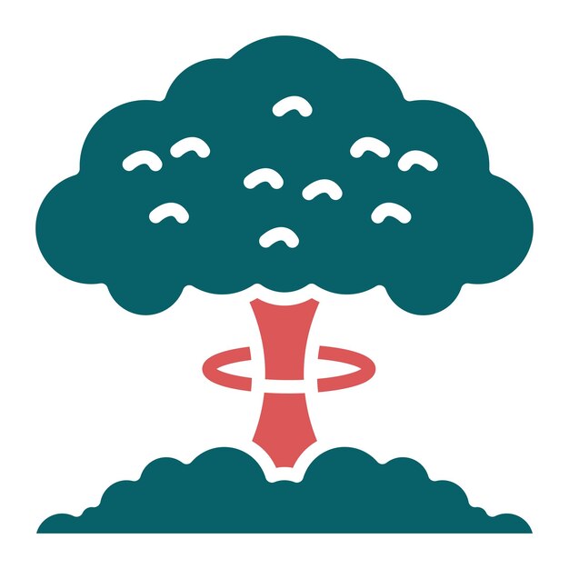Diseño vectorial del estilo del icono de la bomba atómica