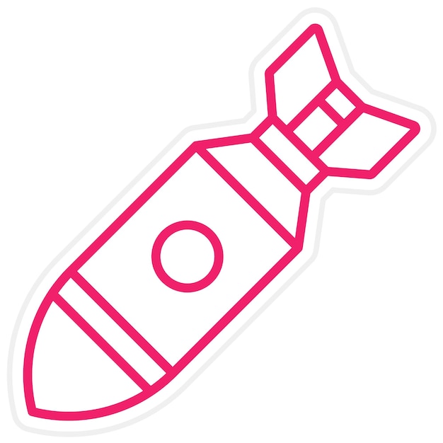Diseño vectorial del estilo del icono de la bomba atómica