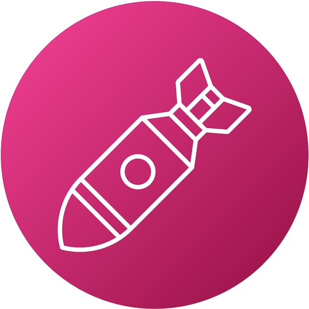 Diseño vectorial del estilo del icono de la bomba atómica