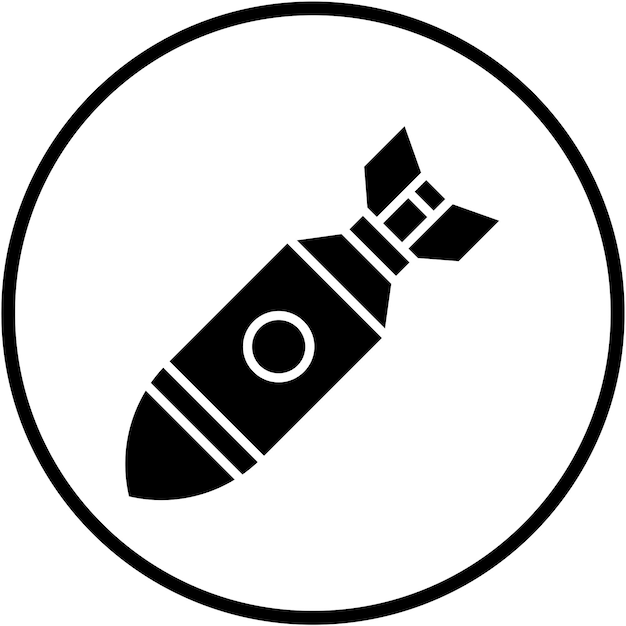 Diseño vectorial del estilo del icono de la bomba atómica