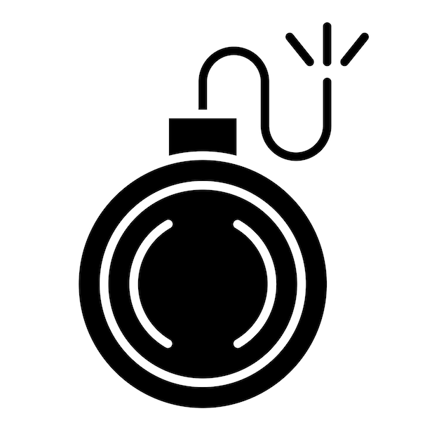 Diseño vectorial del estilo del icono de la bomba