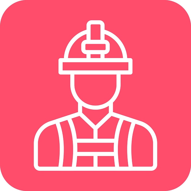 Diseño vectorial Estilo de icono de bombero masculino